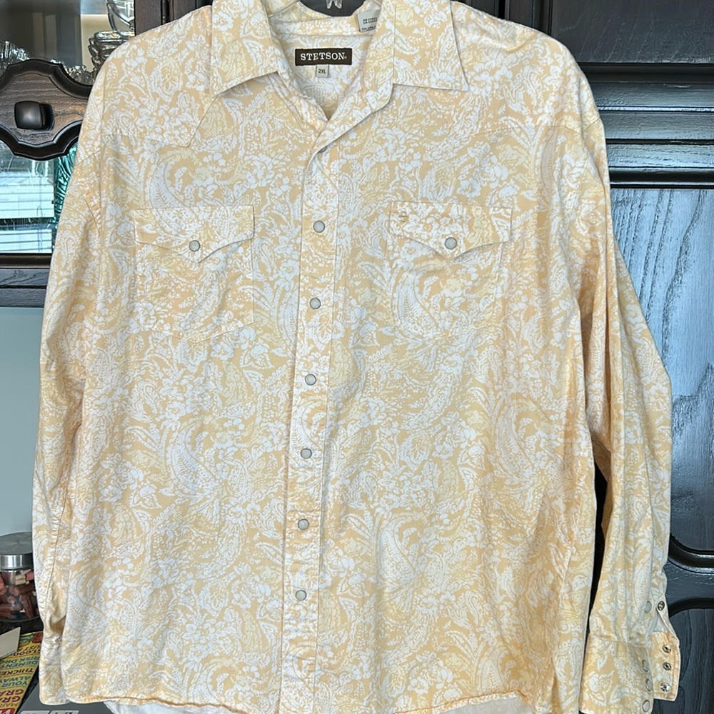 Stetson long sleeved snap shirt